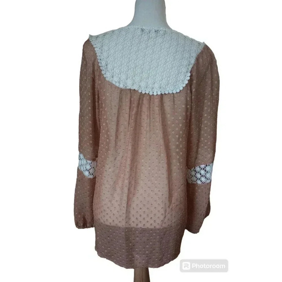 Daniel Rainn Top Bohemian Crochet Sheer Fairycore Festival Cottagecore Sz Medium - Picture 4 of 7